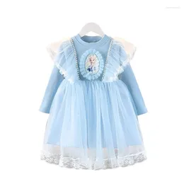 Mädchen Kleider Mädchen Langarm Kleid Kinder Hochzeits Geburtstagsfeier Tutu Prinzessin Perlen Dekoration Kinder Kleidung Kleidung