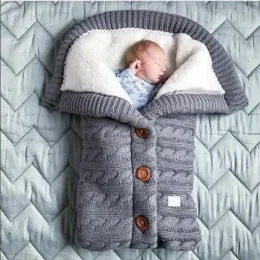 Bolsas de bebê Bolsas de dormir envelope Inverno Kids Sleeps Macke Footmuff para carrinho de malha de malhas de sono saco recém -nascido lã Slaapzak