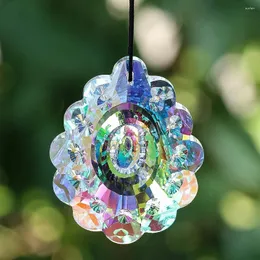 Dekoracyjne figurki 63 mm AB kolor Peacock Crystal Suncatcher Prism wiszący Rainbow Maker Glass żyrandol Drop wisiorek