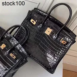 Kvinnors Platinum Bag Bags Style Nisch High Sense French Alligator Business Carrie Bag stor kapacitet Handväska handgjorda äkta läder