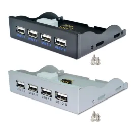 CARDS BTBCOIN 4 PORT USB 2.0 HUB USB 2.0 Adapter PC Front Panel Expansionsfäste med 10pinkabel för skrivbordet 3,5 tum FDD Floppy Bay