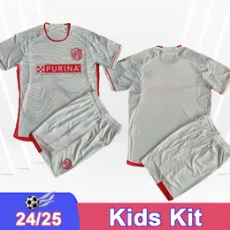 24 25 ST.Louis Kids Kit Soccer Jerseys Klauss Nilsson Vassilev Alm Ostrak Totland Away City Suit de futebol camisas de futebol uniforme de manga curta
