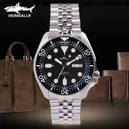 Kits Heimdallr Sharkkey SKX007 Vintage Diver Watch Mechanische Männer Uhren 200 m Saphirkristall Luminous NH36 Automatische Bewegung Uhr