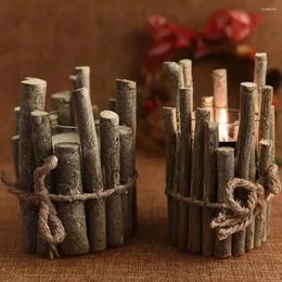 Candele portandle rustico e romantico in legno delicato natalizio vintage per l'anno fai -da -te artigianato di arredamento per la casa per matrimoni