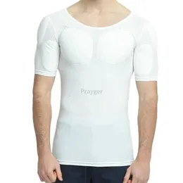 男性PECSマッスルエンハンサーアンダーシャツアームパワーボディシェーパーベーブルベッドパッドアンダーウェア強い胸見えないトップ240418