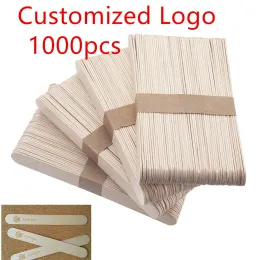 Kremowy dostosowany 1000pcs duże drewniane sztyfty woskowe drewniane woskowanie sztyfty rzemieślnicze Spatulas Aplikatory do usuwania włosów i ciała