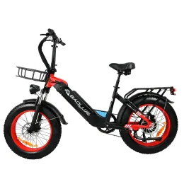 Fahrrad US -Stock 750W Motor 7speed Elektromotor 48 V12AH Lithiumbatterie Elektrisches Fahrrad 20 Zoll Fettreifen Mini Offroad Elektrofahrrad