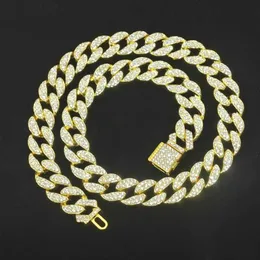 Qiankumei hip-hop in lega di zinco in lega circolare Circola piccola lempe in oro a diamante a diamante grande catena oro cuop