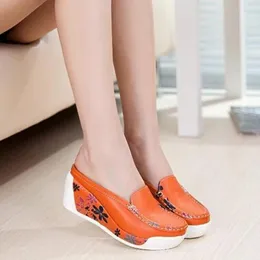 Casual Shoes Summer Platform Women Spring Flowers Ladies Flat Slingbacks Lazy Footwear