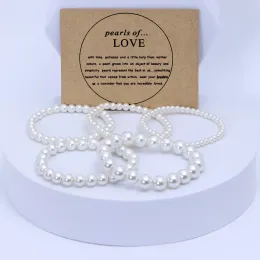 Strands 410 mm imitazione perle perle regolari regolati bracciale elastico da 18 cm per donne varie dimensioni o regalo di nozze personalizzabile a catena