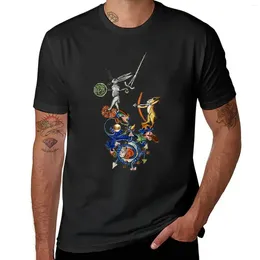 メンズポロス奇妙な中世のiaryキラーラビット剣と弓のTシャツクイックドライカワイイ服おかしさのメンズホワイトTシャツ