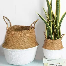 Körbe Neue Wicker Aufbewahrungskorb Blume Körbe Wäscherei Aufbewahrung dekorativer Korb Topf Rattan Blume Pflanzer Garten Haushalt Veranstalter