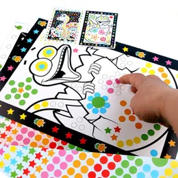 Funny Puzzle Dot Stickers For Kids Cute Cartoon Animal Drawing Mosaic Sticker Children Early Educational Patience Training Toys 240422