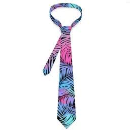 Bow Ties Tropical Palm Tie Colorful Leaves Graphic Neck Kawaii Funny Collar For Male Cosplay Party Necktie Accessories