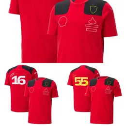 Yeni Yeni Erkek ve Kadınlar 2023 F1 Takım T-Shirt Polo Four Seasons Formula Bir Kırmızı Yarış Takım Resmi Özel