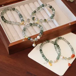 Vintage Quartzite Gourd Zircon Flower Natural Green Ghost Crystal Beads Armband för kvinnor Fashion Jewelry Accessories YBR1145 240423