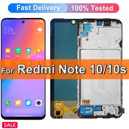 Tela Super AMOLED Boormachine para Xiaomi Redmi Nota 10 M2101K7AI LCD Display com painel de digitalizador de tela de toque para Redmi Note 10s Note10s