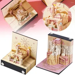 Fantasy Castle Notepad 3d Card de papel Craft personagem Livro de Natal Decoração de silhueta Cute DIY Gifts Creative Desk Birt Z7E8