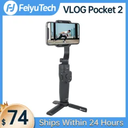 Pumps Feiyutech Offizieller Vlog Pocket 2 Mini Handheld Smartphone Gimbal Stabilisator Selfie Stick für iPhone 14 13 12, Samsung, Xiaomi