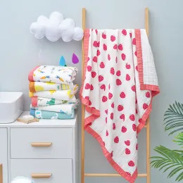 Sets Imebaby Baby Decke Badetuch 110 * 110 Sechs Schichten reiner Baumwoll -Musselin Neugeborene SW Decke Wrap Decke Bettwäsche