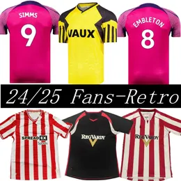 Pontos Sunderland Retro 23 24 25 1994 1993 Amarelo 1992 2005 2006 Jersey de futebol Stewart Simms Roberts Amad Clarke Dajaku Embleton 92 93 94 05 06 Camisa de futebol Pritchard Pritchard