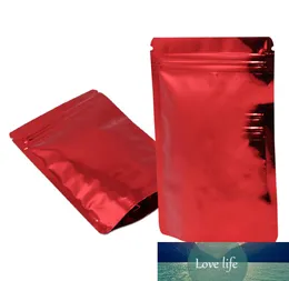 100Pcs Red Stand Up Glossy Aluminum Foil Zip Lock Self Seal Packing Bag Waterproof Beans Cereals Package Bag1915982