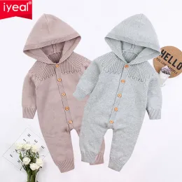 One-Pieces Iyeal Kids Baby Girl Boy Strampler Unisex Kinder Langarm mit Kapuze-Jumpsuit Wattebotter Jumper Strickwinkel Herbstkleidung für 318m