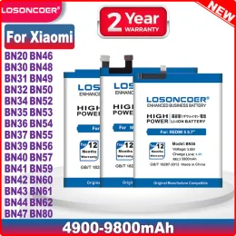 Lägenhetsbatteri för Xiaomi Redmi Poco X3 Pro M3 M2 Pro 9A 9C, 6A 7A, S2, Not 4 Plus 4X 5A Prime 6 8 8T 9 Pro 9s, Mi 5 6x A2 A1, MI Play 5x