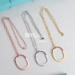 Lady Chain Anhänger Halsketten Designer Sprudelkristall Halsketten Roségold Halsketten Verlobungsgeschenk