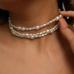 CHOKER FASHITÀ MULTRIADE MURADE IMITAZIONE PERLA PERLA COLLAZIONE ELEGENTE TEMPRICA DELLA FATTURA GIURLI DEL GIOVELLI DELLE FATTURA RAGAZZE