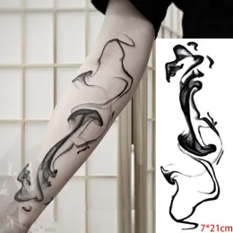 Tinten wasserdichte temporäre Tattoo Aufkleber Schwarz abstraktes Design Chinesisches Wasser und Tinte gefälschte Tatto Flash Tatoo Körperkunst für Frauen Männer