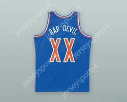 مخصصة أي اسم رقم رجال الشباب/الأطفال MGK XX RAP DEVIL OLD SCHOOL Blue Basketball Jersey Top Sitched S-6XL