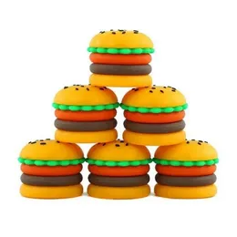 Hamburger Jar Container Silicone Jars Wax Concentrate 5ML Silicon Containers Food Grade Oil Holder Dab Tool Storage In Stock