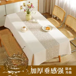 Kalınlaşmış pamuk keten yemek masası paspas dikdörtgen çay havlu masa örtüsü ins rüzgar su geçirmez ve yağa dayanıklı
