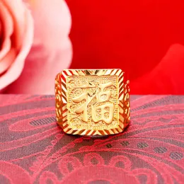 Gold Shop stesso stile Vieamese maschio rialzista placcato con vero anello d'oro tiktok broadcast ear love gioielli