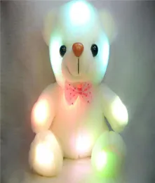 Novo colorido LED Flash Light Bear Doll Toys Plush Tamanho 20 22cm Presente de urso para crianças Presente de Natal Plexh Plush Toy7096278