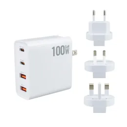 Chargers 100W 4port Gan Charger Convertible зарядка зарядка QC3.0 USBC PD для ноутбука мобильная телефон высокая мощность быстрое зарядка