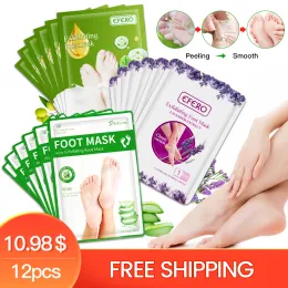 Verktyg 6/8 par exfolierande fötter mask exfolierande fotskalmask strumpor pedicure skalning död hud remover fötter maskskal fuktgivande