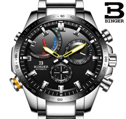 Genuine Luxury Switzerland Binger Brand Men Automatic Mechanical Luminous Waterproof Full Steel Belt Male Fashion Watch J1907066029996