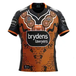 Erkekler Jersey NRL Güney Sydney West Tigers yerli baskı ev uzakta kısa kollu Emb