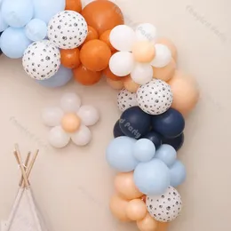 Украшение вечеринки 91pcs Boho Balloon Garland Blue White Orange Daisy воздушные шарики два отличных день рождения детского душа раскрыть свадьбу