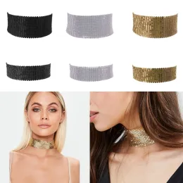 Necklaces Wide Crystal Choker Choker Necklaces Wide Neck Chain Collar Chain Necklace For Women Gift