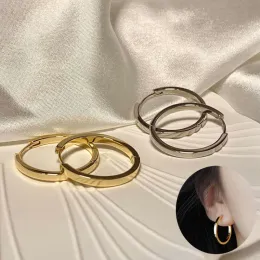 Earrings New Fashion Simple Big Round Hoop Earrings For Women Circle Girls Shiny Rhinestone Delicate Wedding Jewelry Gifts