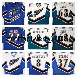 Kob Weng Custom 68 JAROMIR JAGR 8 Alex Ovec 77 Adam Oates Hockey Jersey Stitched CCM Any Name Your Number Customize