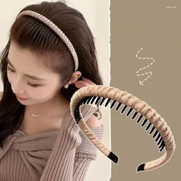 Hair Clips WLP 2024 Creative Non-slip Combs Headbands For Women Wash Face Make-up Sports Toothed Elastic Band Accessories Jewelry