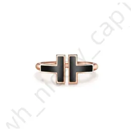 Tiffanyringly Designer Classic Open Double T Ring Par Ring 925 Sterling Silver Ring Högkvalitativ modetrend Parjubileum T Ring Love Ring Christmas 881