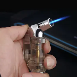 Torch Jet Lighter Cigar Lighter Butane Without Gas Refillable Fuel Visible Windproof Blue Flame Lighter for Smoking Kitchen Fireplace