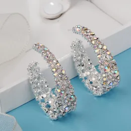 Orecchini Orecchini colorati legati in lega Donne più belle C Tipo penzolatura colorata Rhinestone Orecchini intarsiati Gioielli Gift GIF colorato