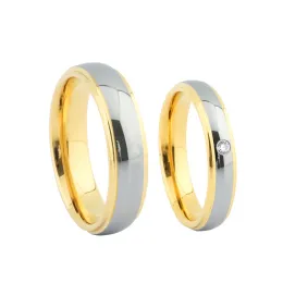 Anéis abobriu anéis de casamento de tungstênio para homens e mulheres 1 pares de amantes Alliance 18k Gold Batingy Jewelry Promise Casal Rings