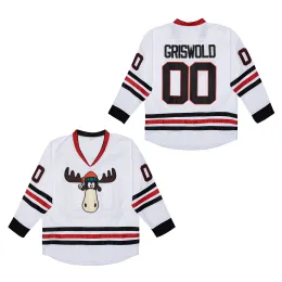 BG buz hokey formaları Noel geyiği 00 clark griswold jersey nakış dikiş açık spor giyim beyaz yüksek kalite